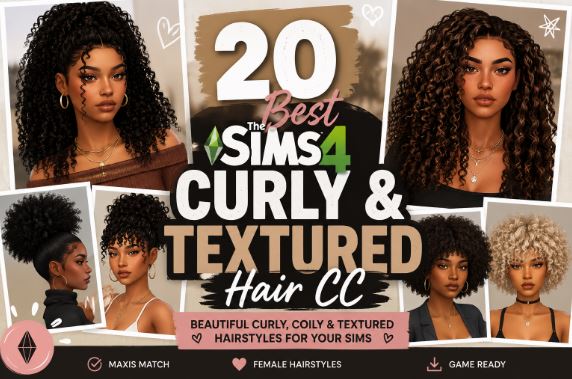 Sims 4 Curly & Textured Hair CC