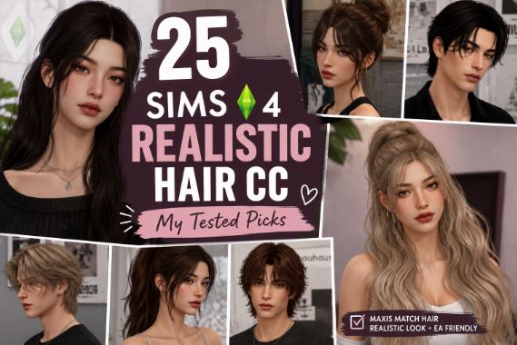 Sims 4 Realistic Hair CC