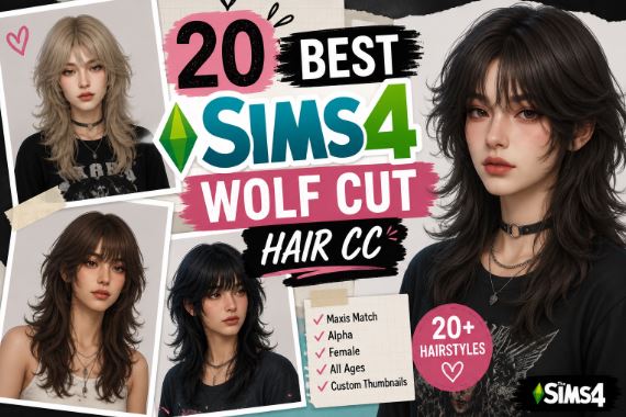 Sims 4 Wolf Cut Hair CC